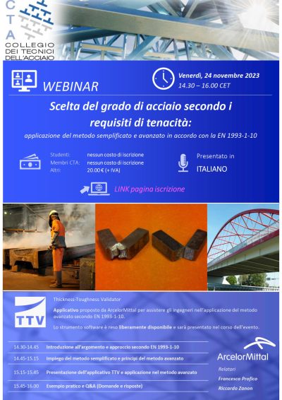 WEBINAR 24/11/2023: SCELTA DEL GRADO DI ACCIAIO