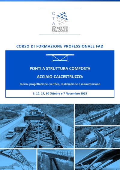 CORSO WEBINAR OTTOBRE-NOVEMBRE 2025: PONTI A STRUTTURA COMPOSTA ACCIAIO-CALCESTRUZZO